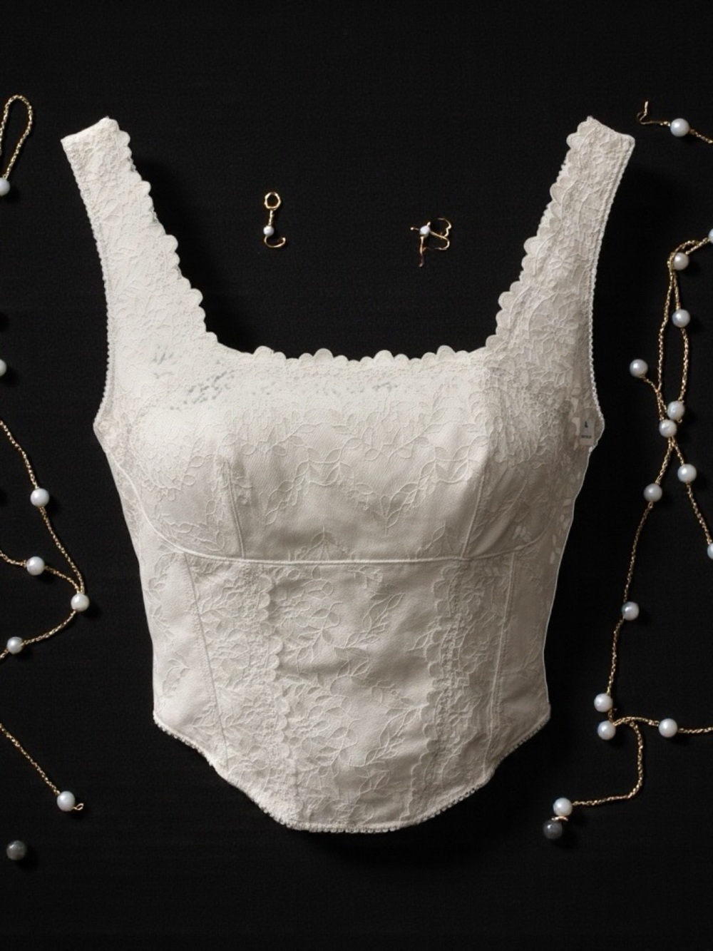 Victoria's Secret White Lace Bustier Cami Top